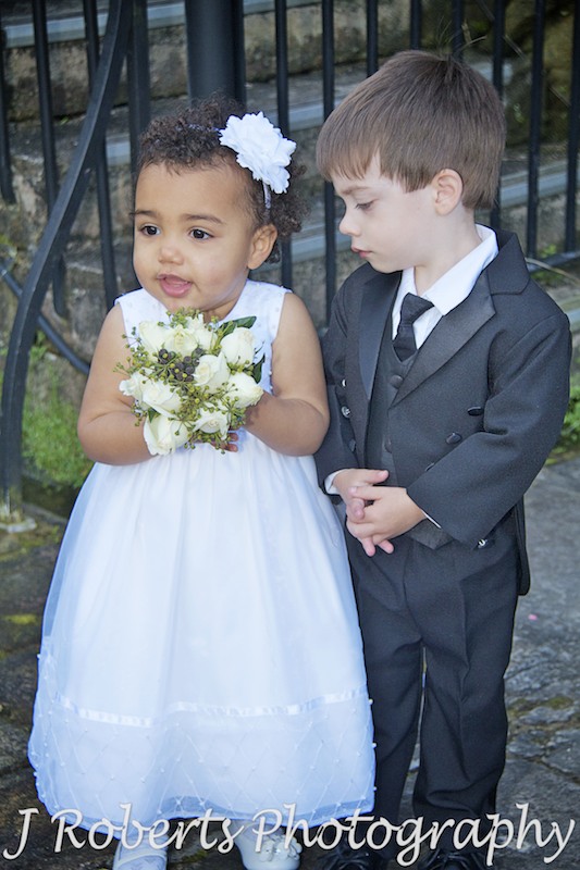 Paige Boys in morning suit and flower girl - wedding photography sydney